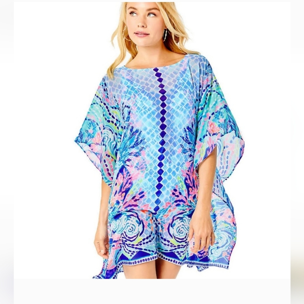 Lilly Pulitzer Alvaro Cover-Up Multi Hidden Treasure..size S/M Fits 6-10